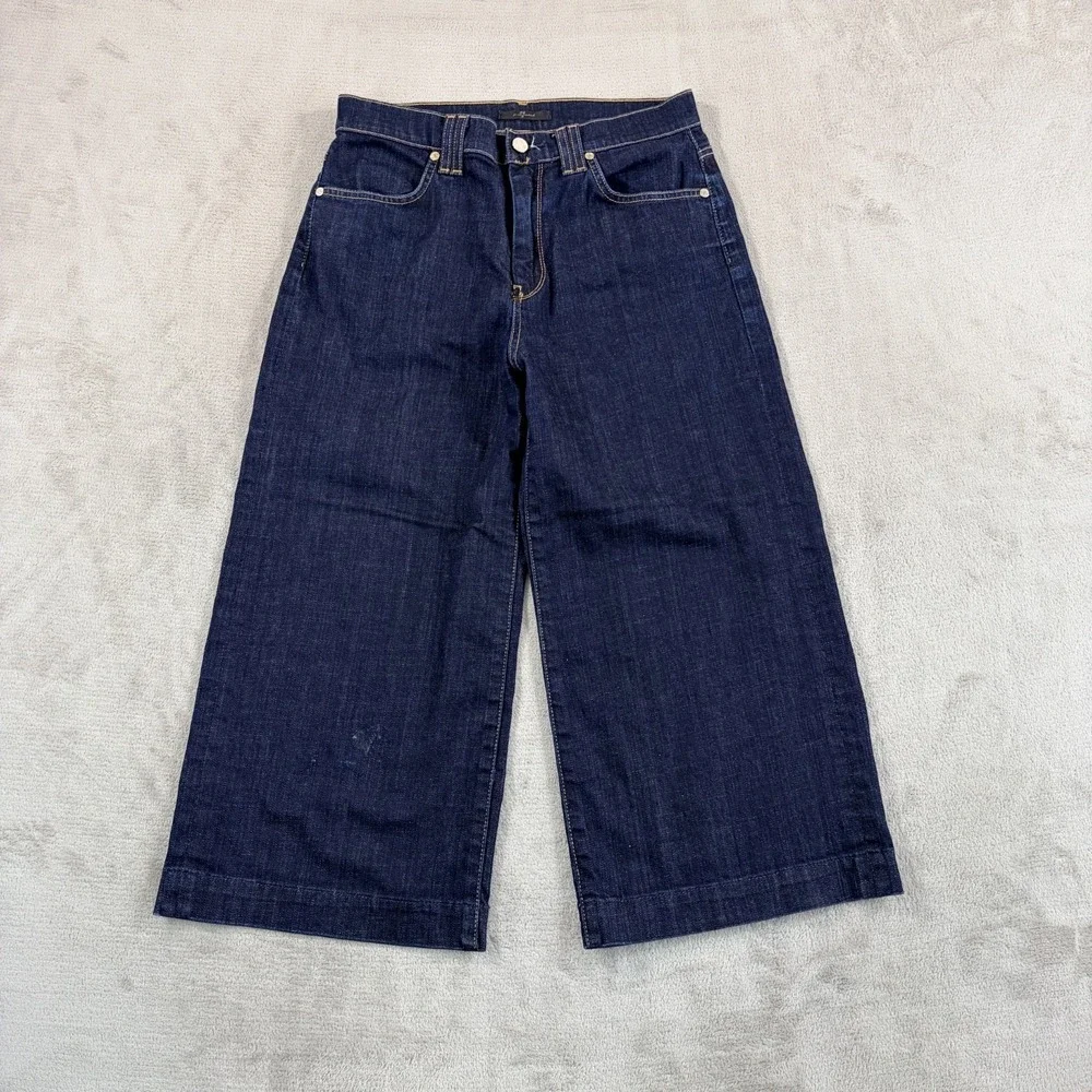 Seven for All Mankind Wide Leg Jeans Blue Denim Women 29 High Waist Designer